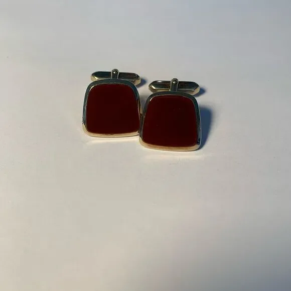 Brown Gold Vintage Cufflinks - Picture 9 of 9